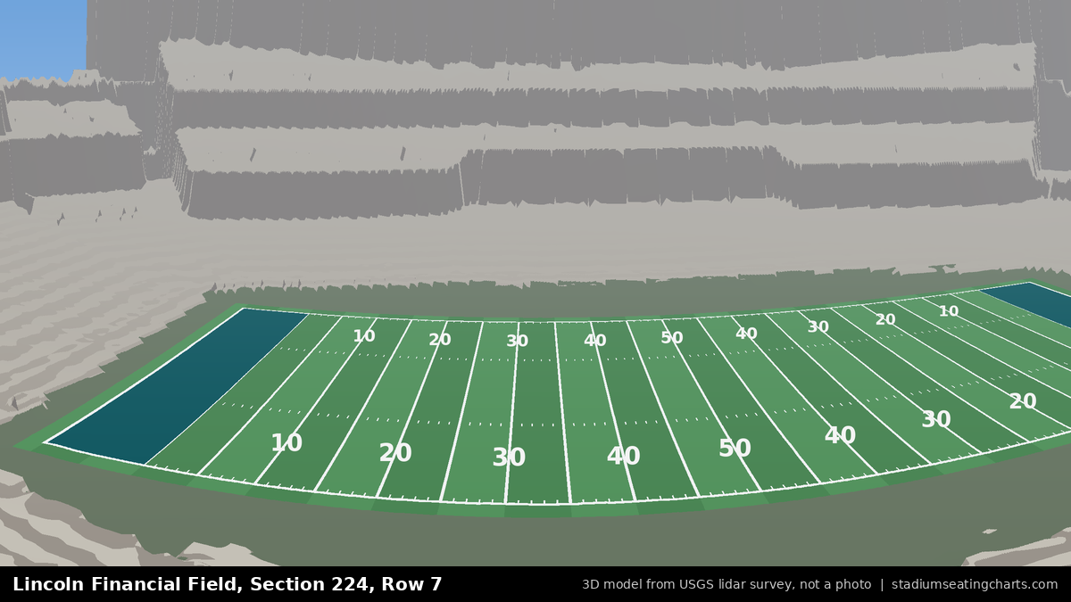 View from Lincoln Financial Field Section 224, Row 7, looking toward the field