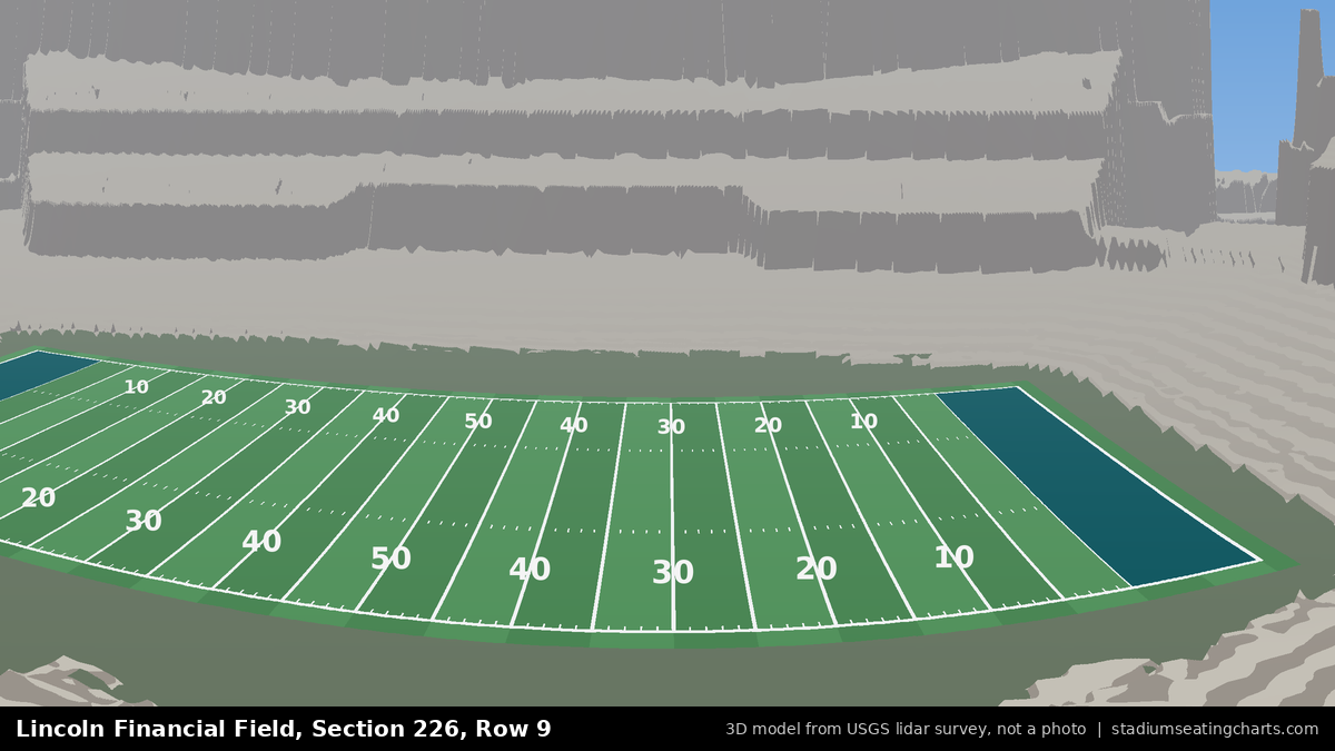 View from Lincoln Financial Field Section 226, Row 9, looking toward the field