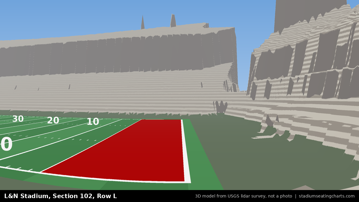 View from L&N Stadium Section 102, Row L, looking toward the field