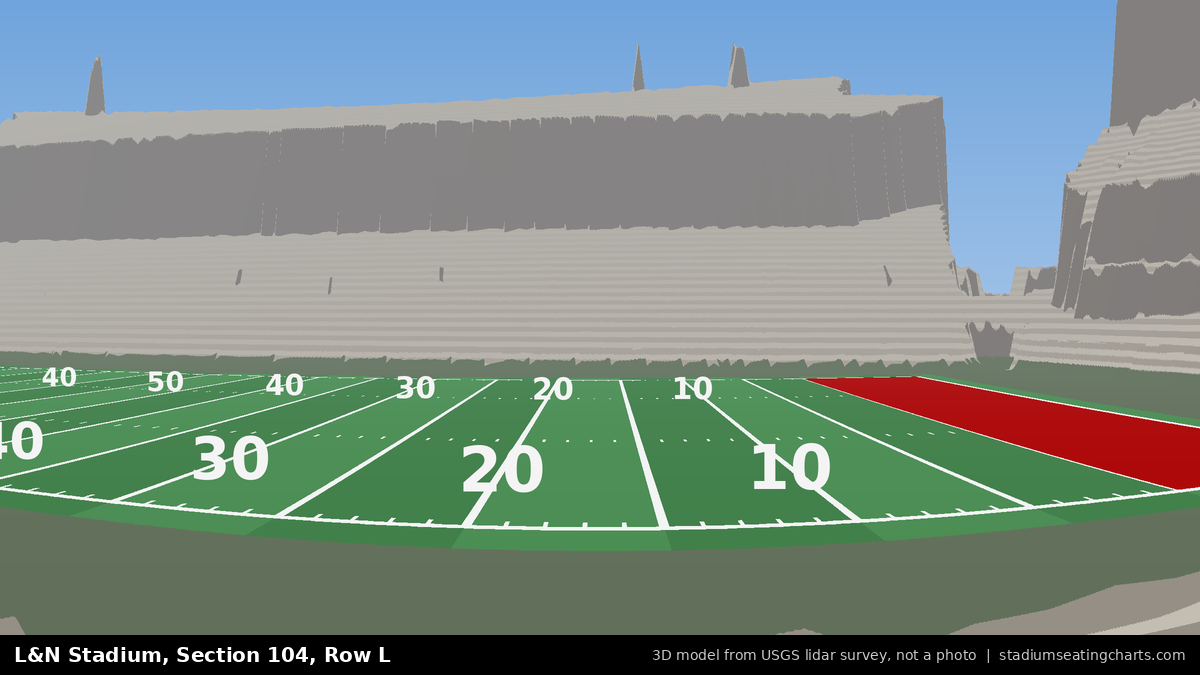 View from L&N Stadium Section 104, Row L, looking toward the field