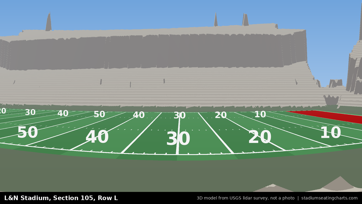 View from L&N Stadium Section 105, Row L, looking toward the field