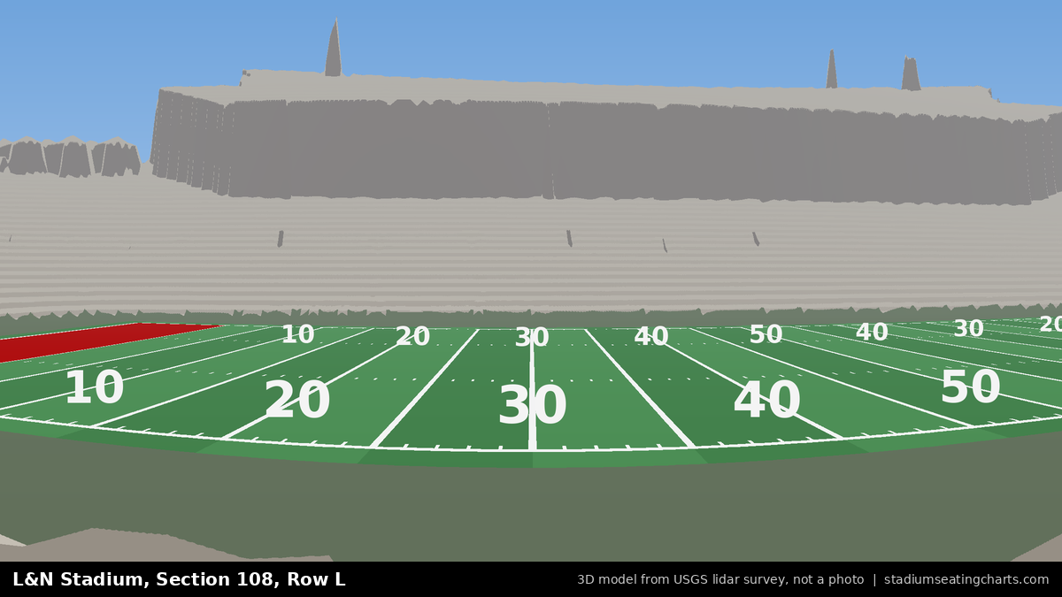 View from L&N Stadium Section 108, Row L, looking toward the field