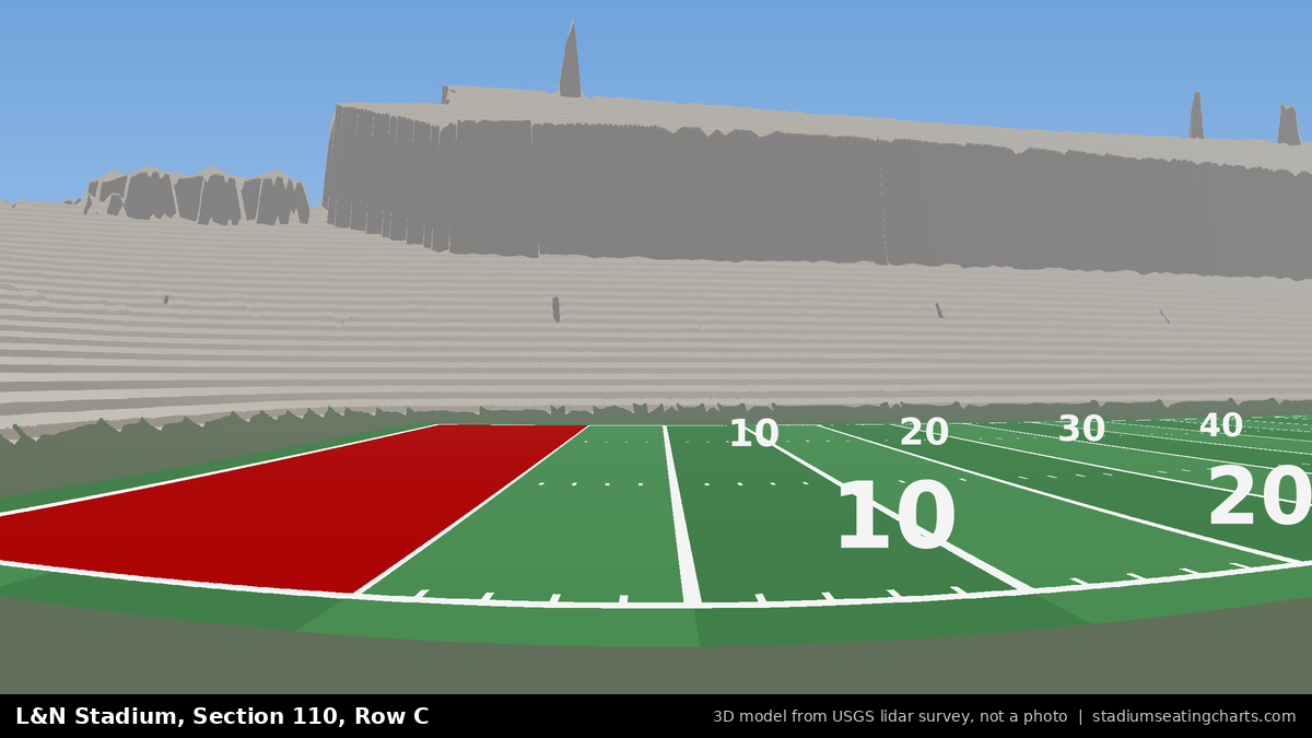 View from L&N Stadium Section 110, Row C, looking toward the field