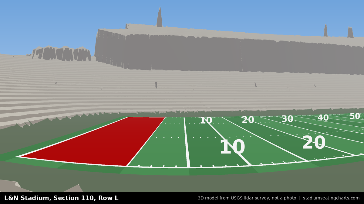View from L&N Stadium Section 110, Row L, looking toward the field