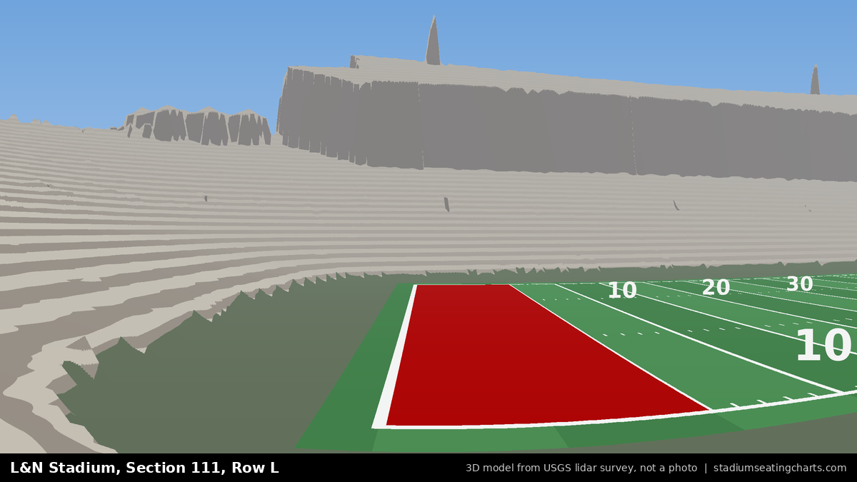 View from L&N Stadium Section 111, Row L, looking toward the field