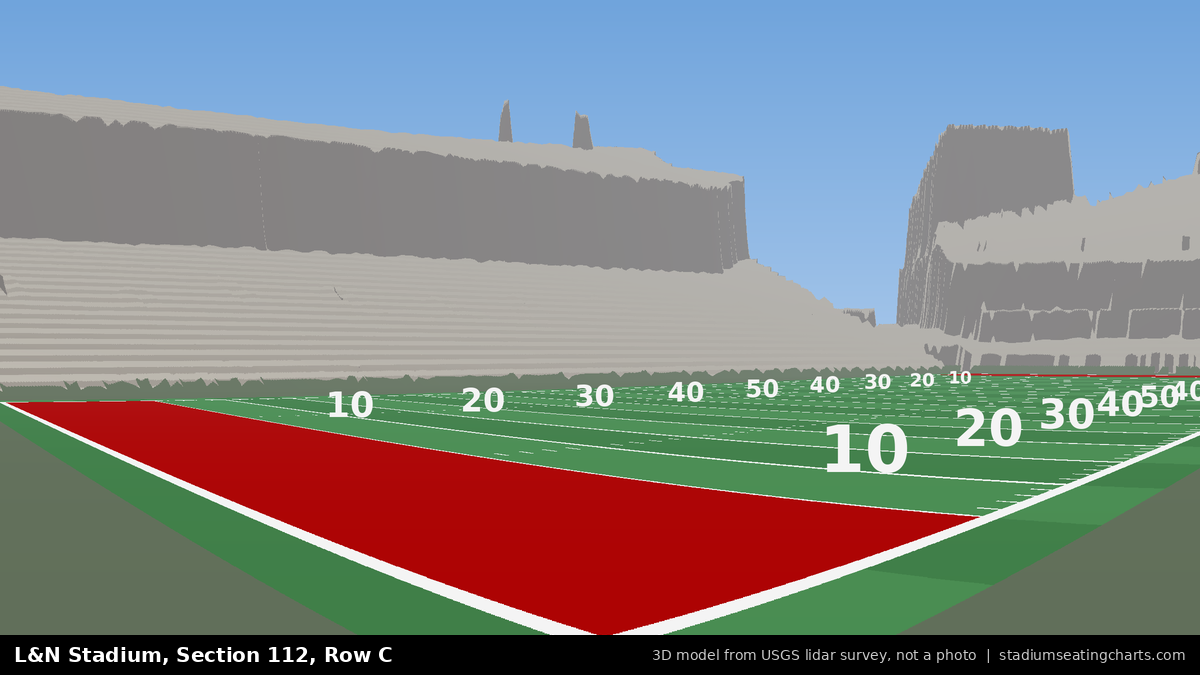 View from L&N Stadium Section 112, Row C, looking toward the field