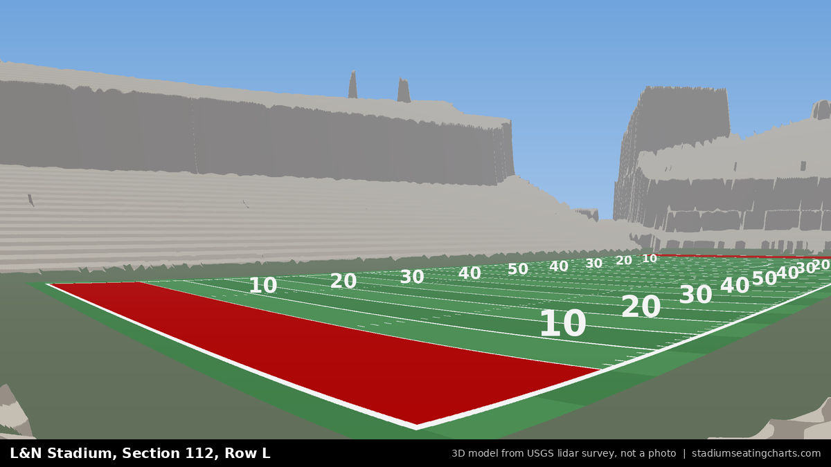 View from L&N Stadium Section 112, Row L, looking toward the field