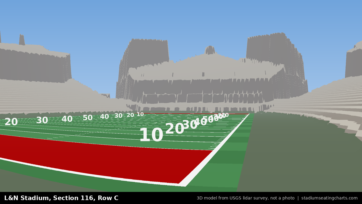 View from L&N Stadium Section 116, Row C, looking toward the field