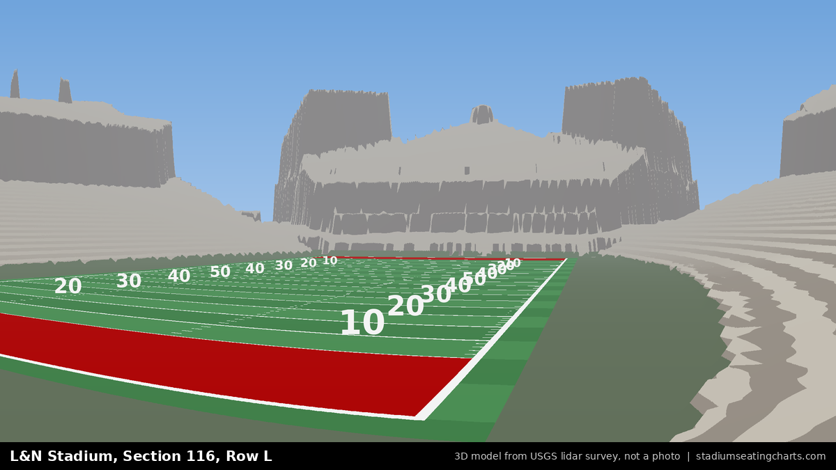 View from L&N Stadium Section 116, Row L, looking toward the field