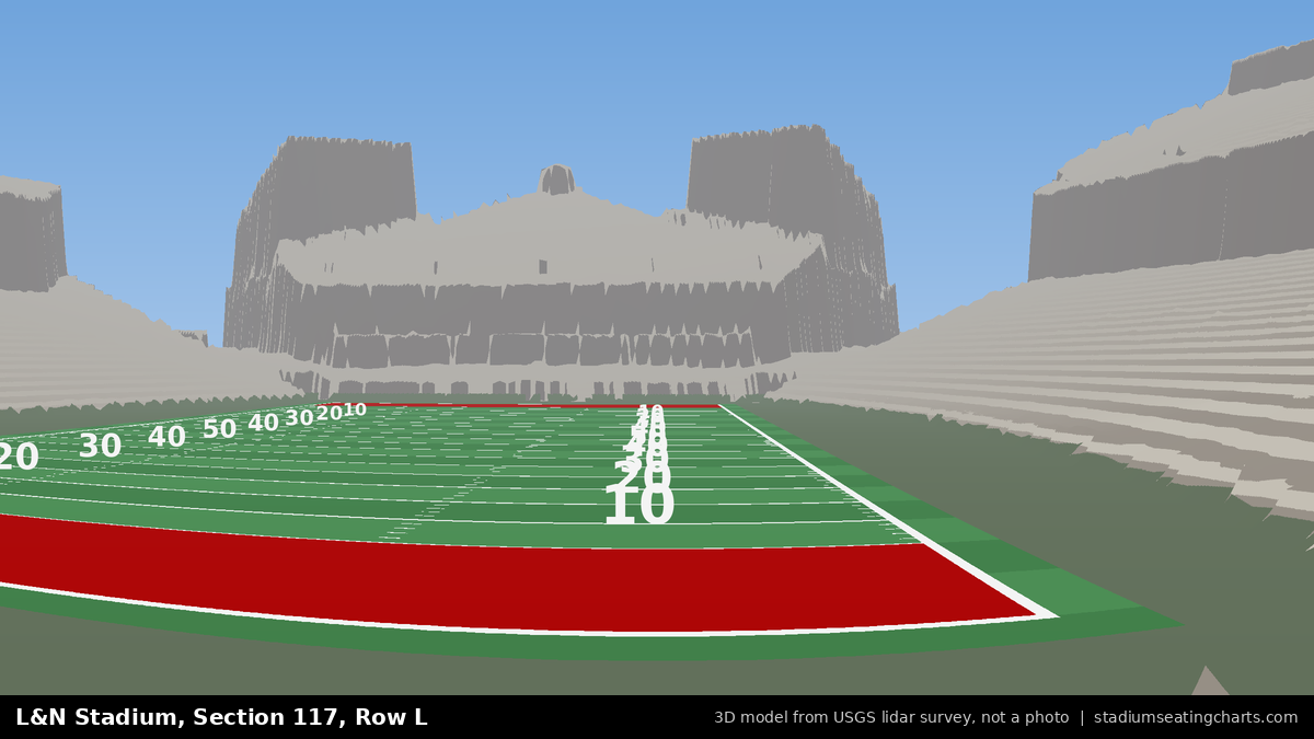 View from L&N Stadium Section 117, Row L, looking toward the field