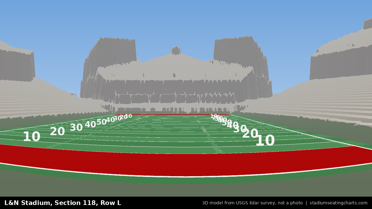View from L&N Stadium Section 118, Row L, looking toward the field