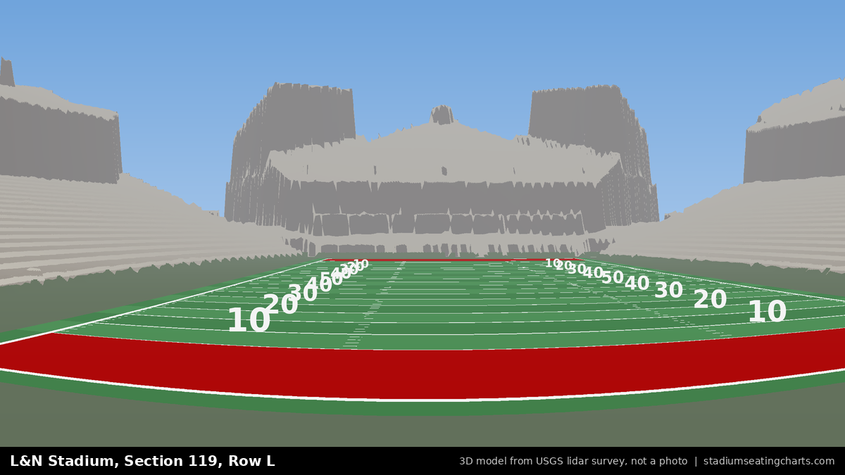 View from L&N Stadium Section 119, Row L, looking toward the field