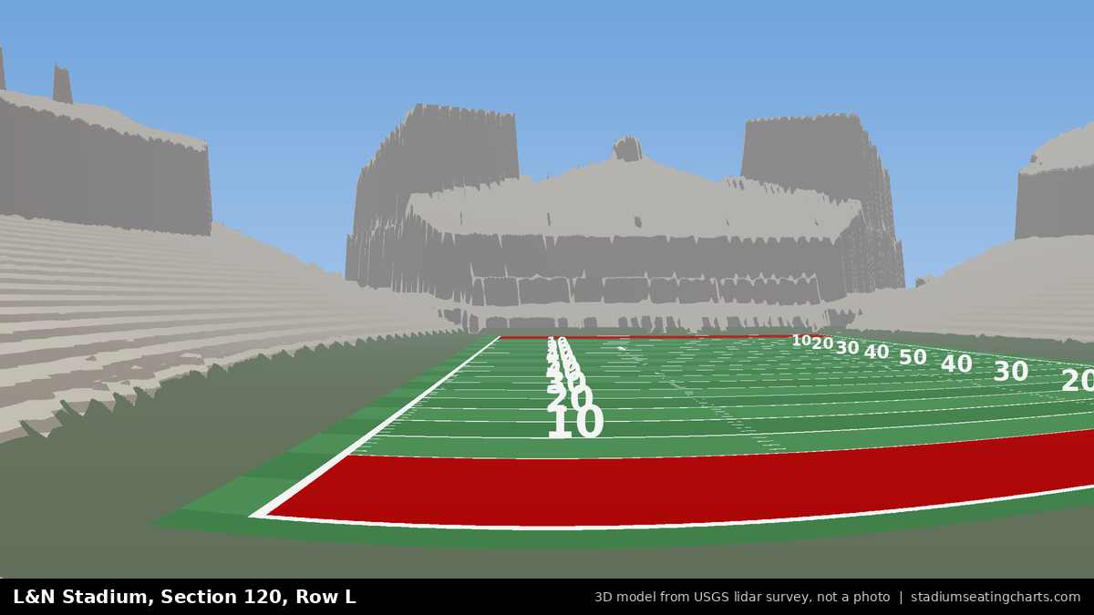 View from L&N Stadium Section 120, Row L, looking toward the field