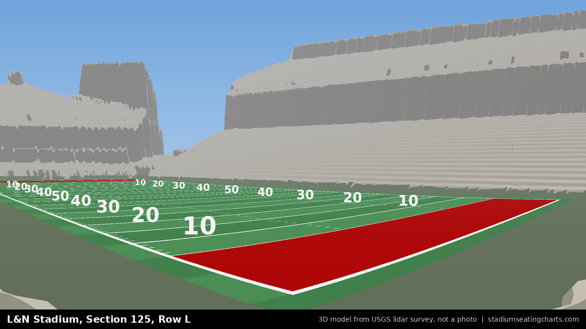 View from L&N Stadium Section 125, Row L, looking toward the field