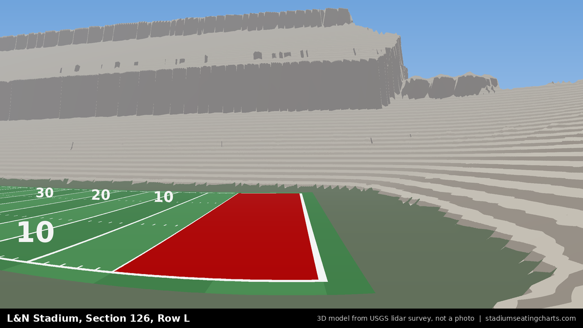 View from L&N Stadium Section 126, Row L, looking toward the field