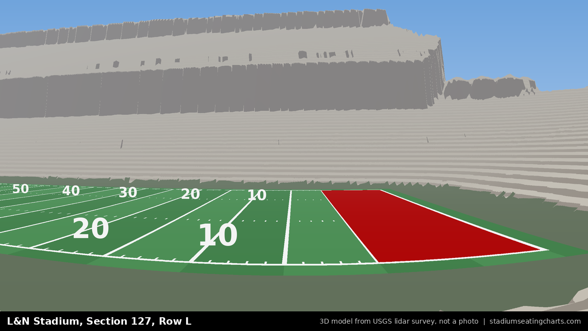 View from L&N Stadium Section 127, Row L, looking toward the field