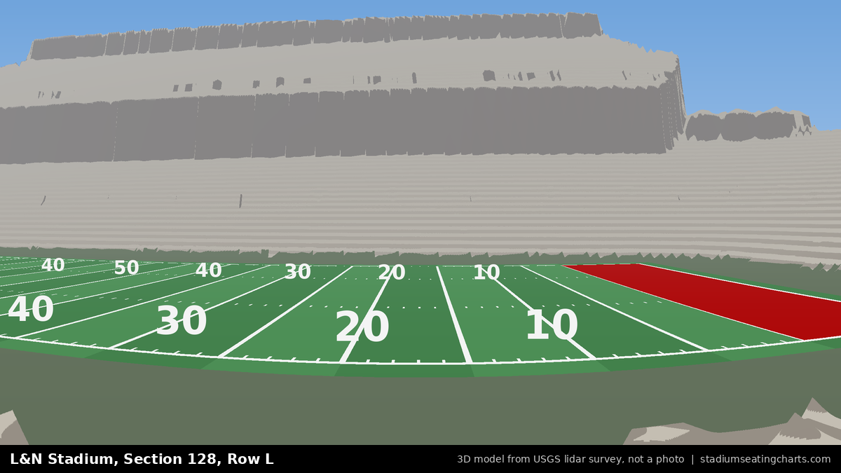 View from L&N Stadium Section 128, Row L, looking toward the field