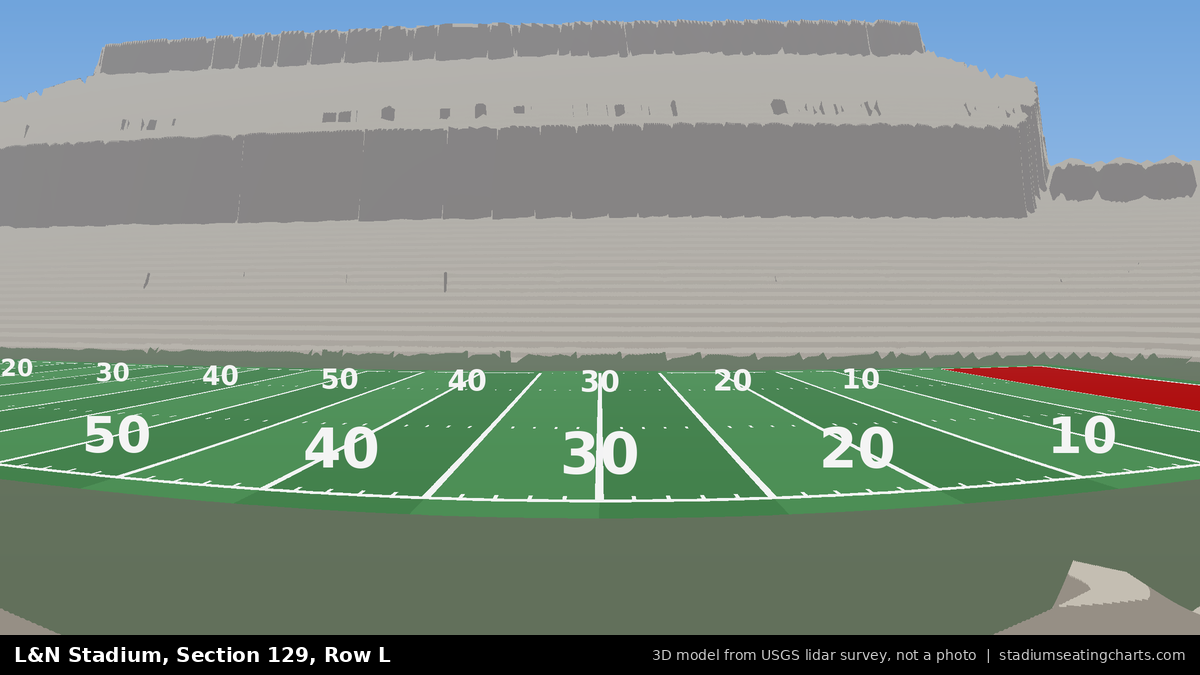 View from L&N Stadium Section 129, Row L, looking toward the field