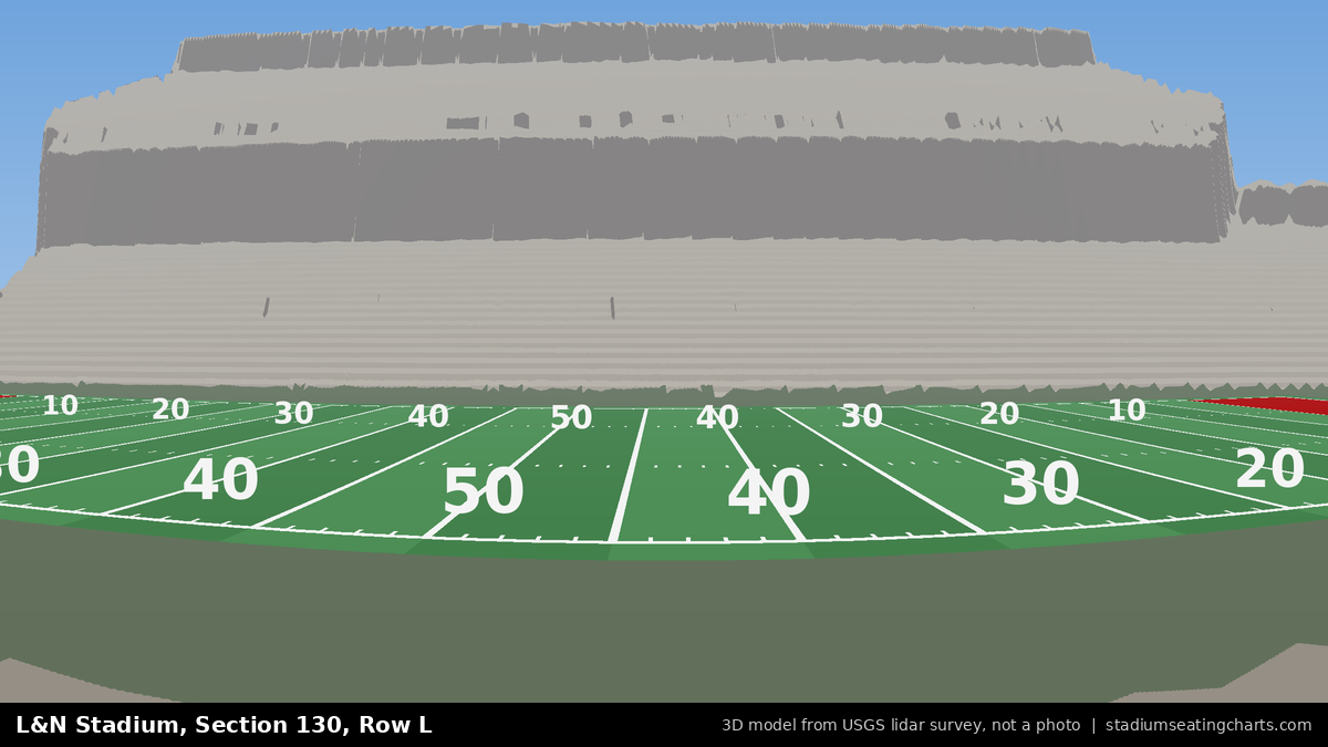 View from L&N Stadium Section 130, Row L, looking toward the field
