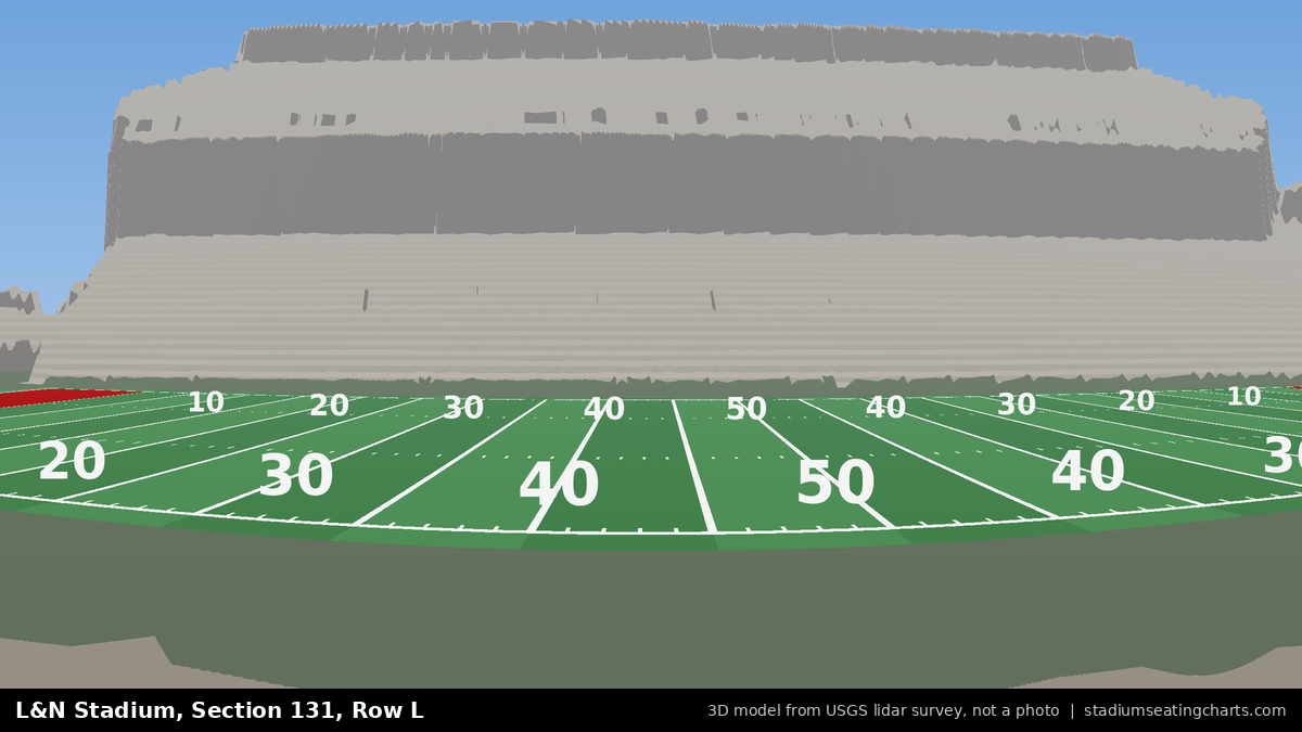 View from L&N Stadium Section 131, Row L, looking toward the field