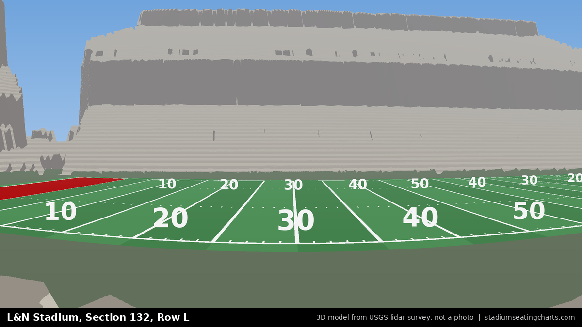 View from L&N Stadium Section 132, Row L, looking toward the field