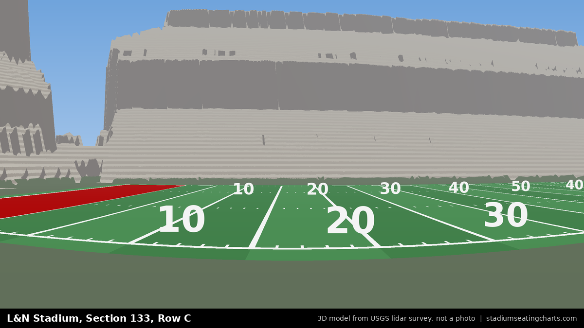 View from L&N Stadium Section 133, Row C, looking toward the field