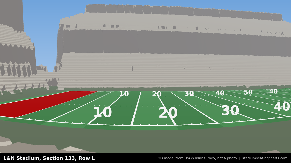 View from L&N Stadium Section 133, Row L, looking toward the field