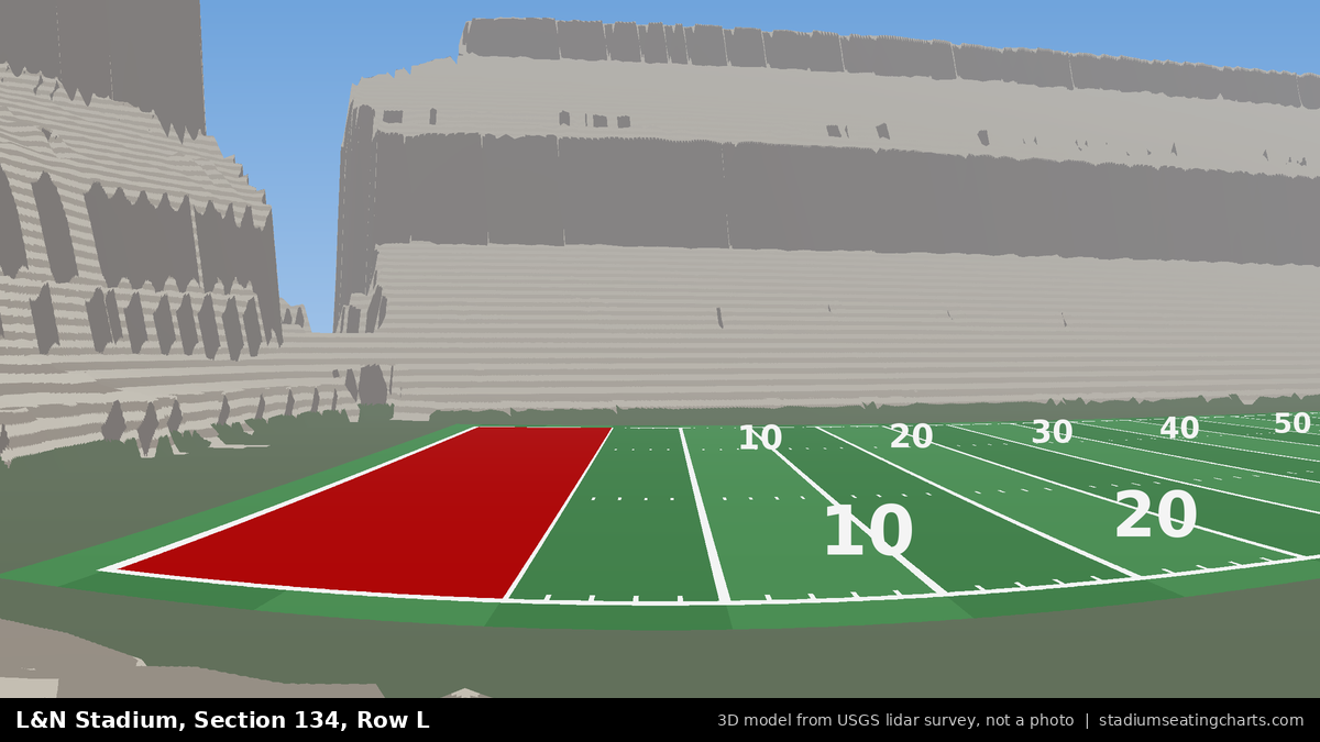 View from L&N Stadium Section 134, Row L, looking toward the field