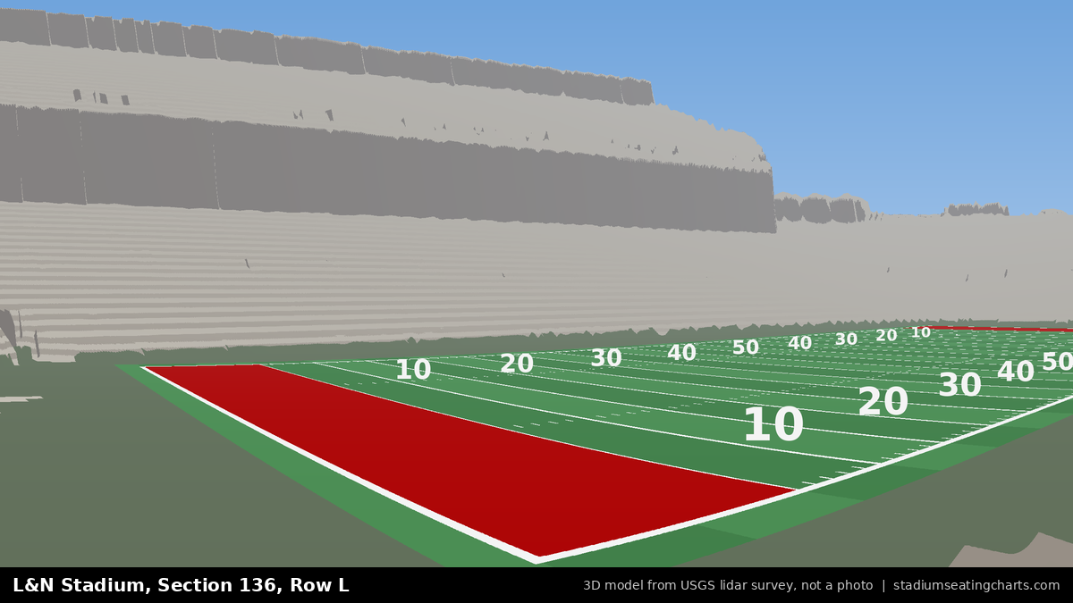 View from L&N Stadium Section 136, Row L, looking toward the field