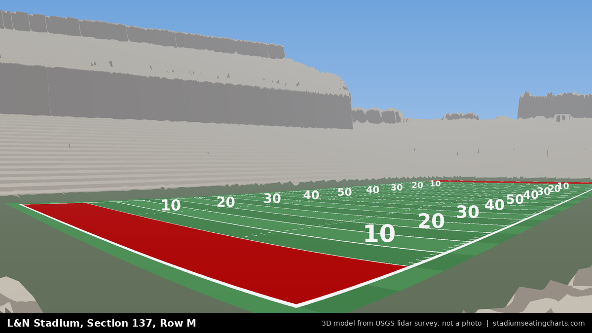 View from L&N Stadium Section 137, Row M, looking toward the field