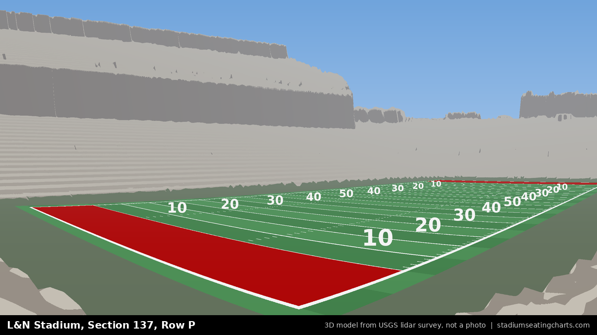 View from L&N Stadium Section 137, Row P, looking toward the field