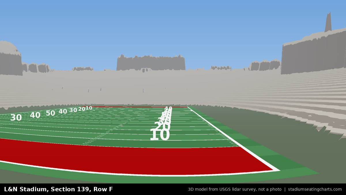 View from L&N Stadium Section 139, Row F, looking toward the field