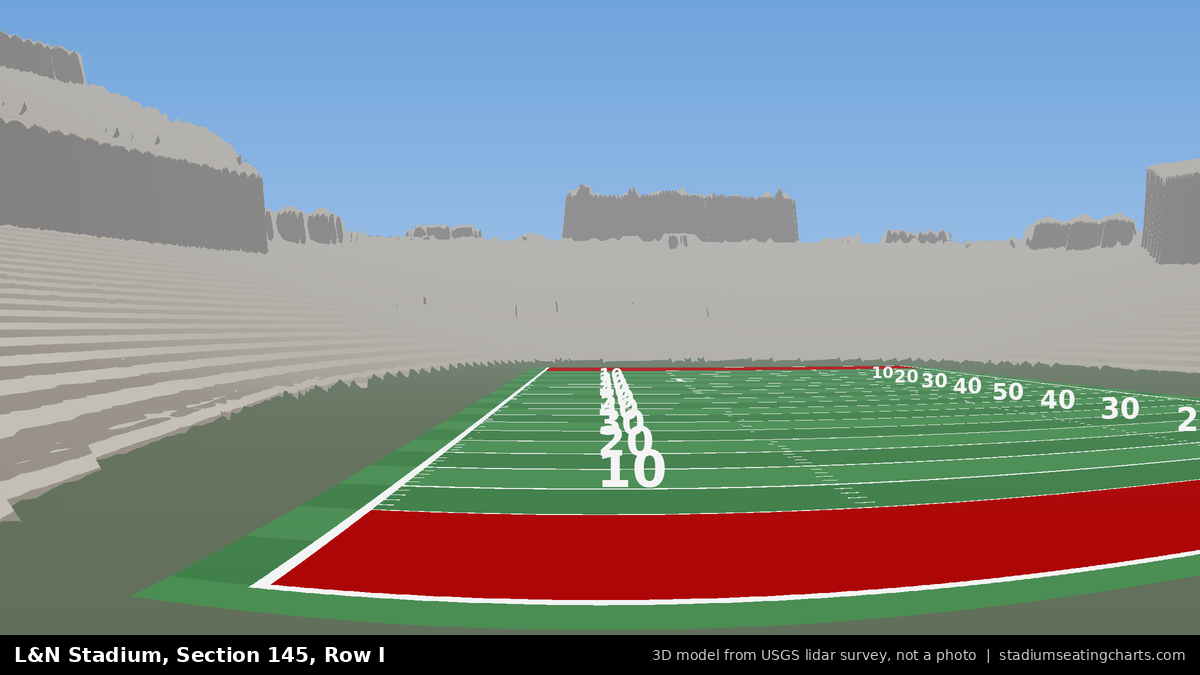 View from L&N Stadium Section 145, Row I, looking toward the field