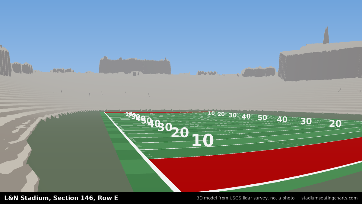 View from L&N Stadium Section 146, Row E, looking toward the field