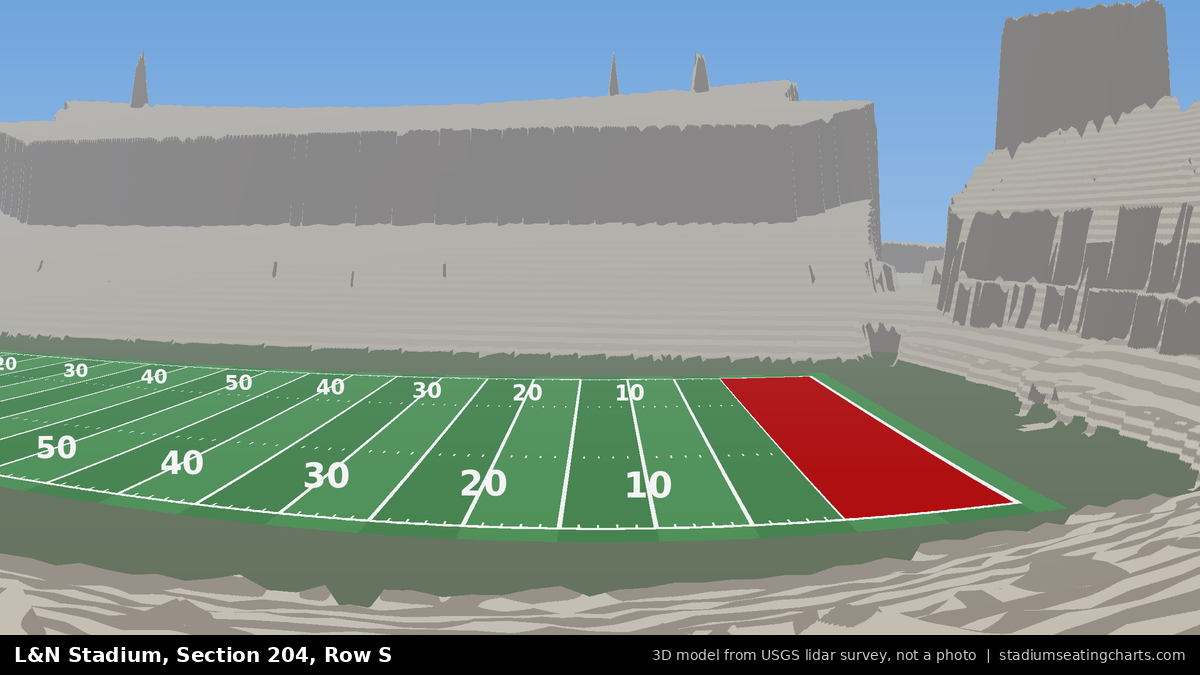 View from L&N Stadium Section 204, Row S, looking toward the field
