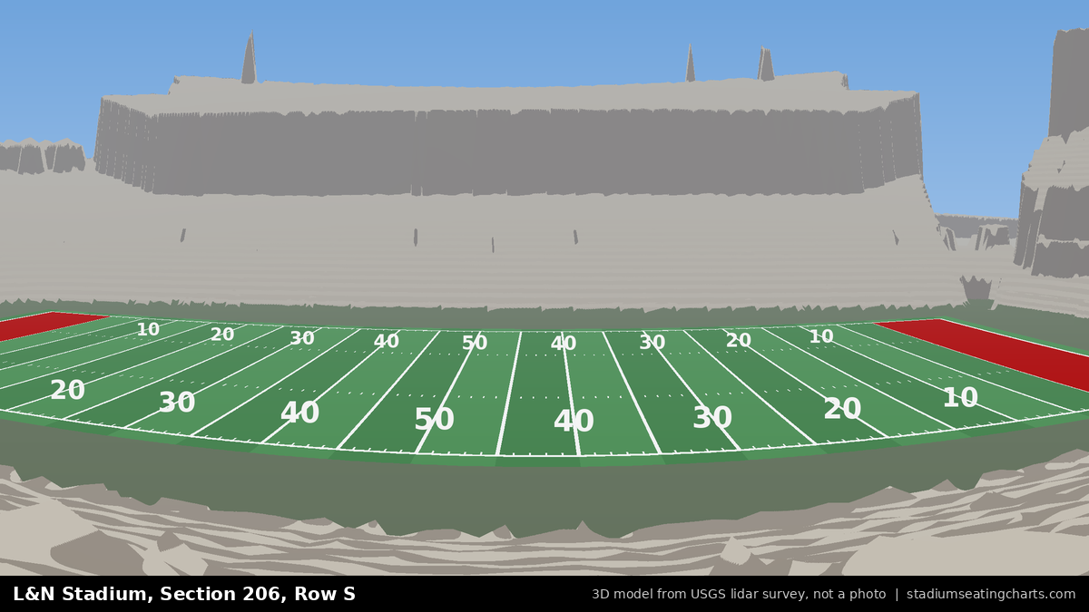 View from L&N Stadium Section 206, Row S, looking toward the field