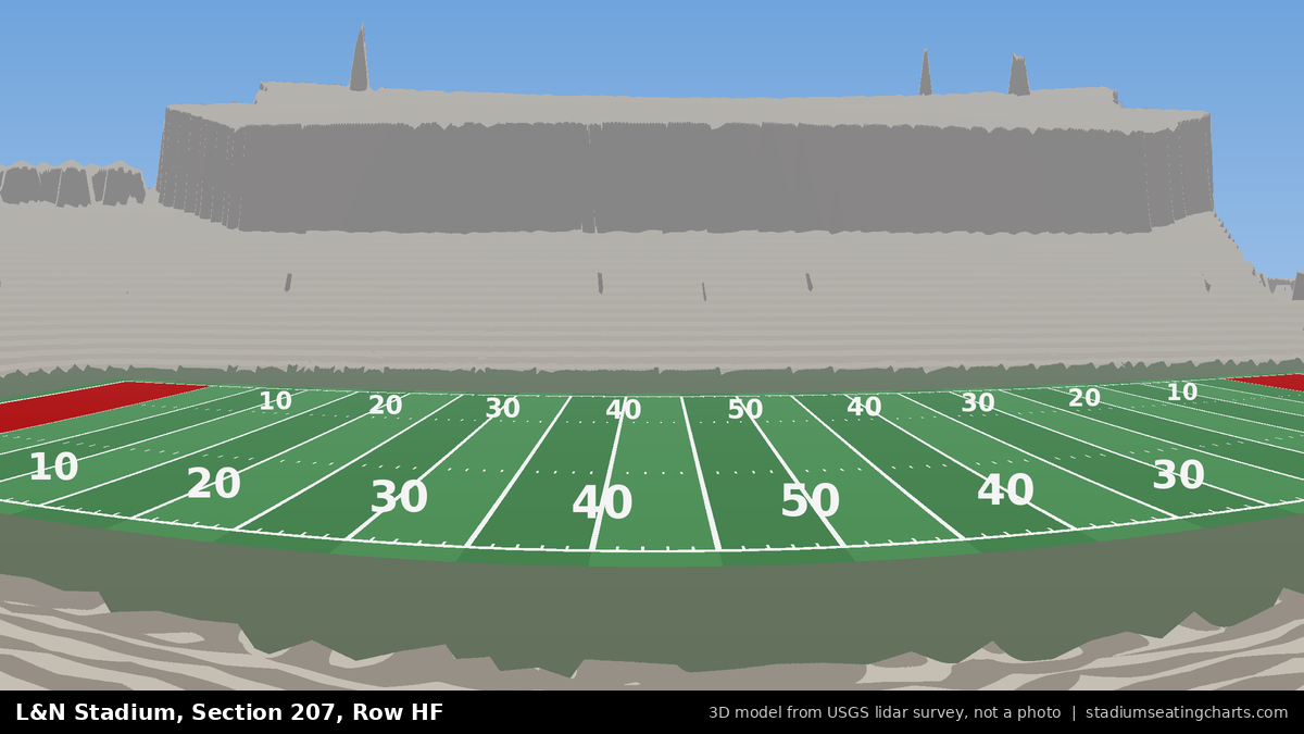 View from L&N Stadium Section 207, Row HF, looking toward the field
