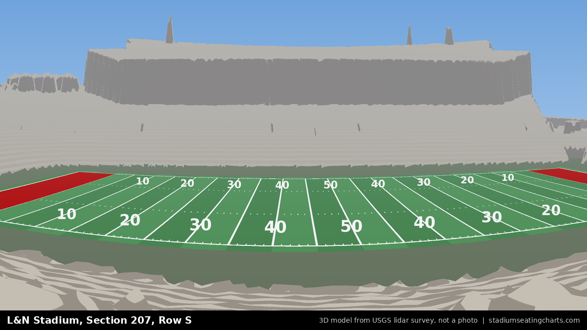View from L&N Stadium Section 207, Row S, looking toward the field