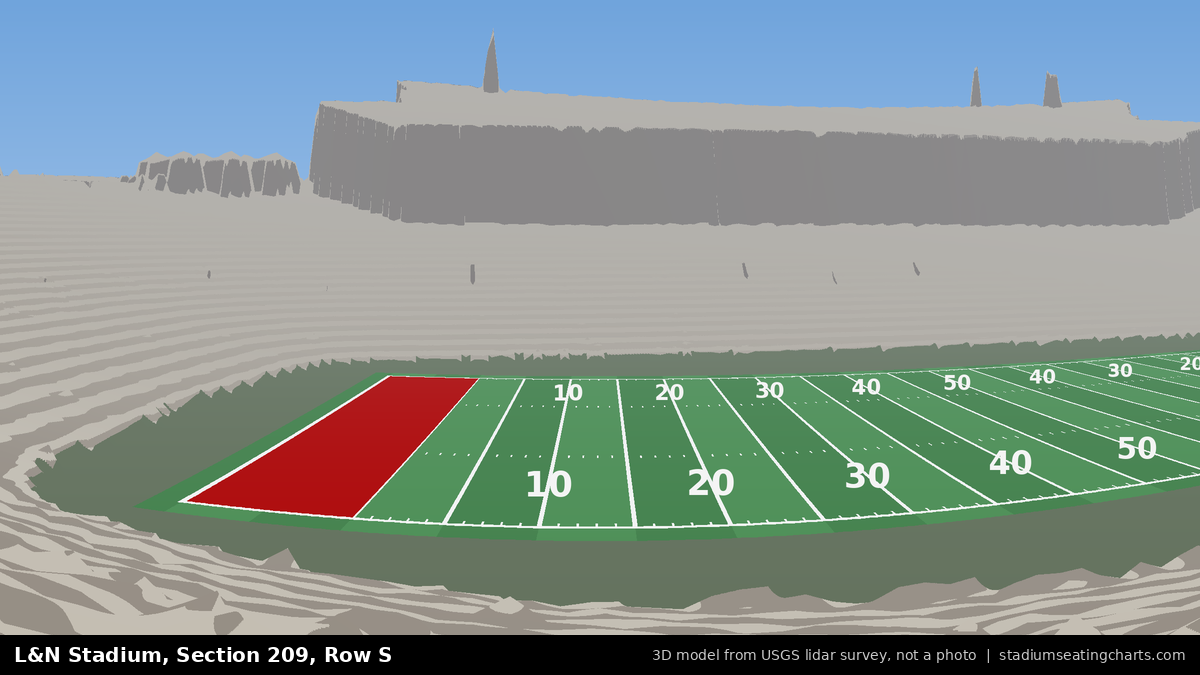 View from L&N Stadium Section 209, Row S, looking toward the field