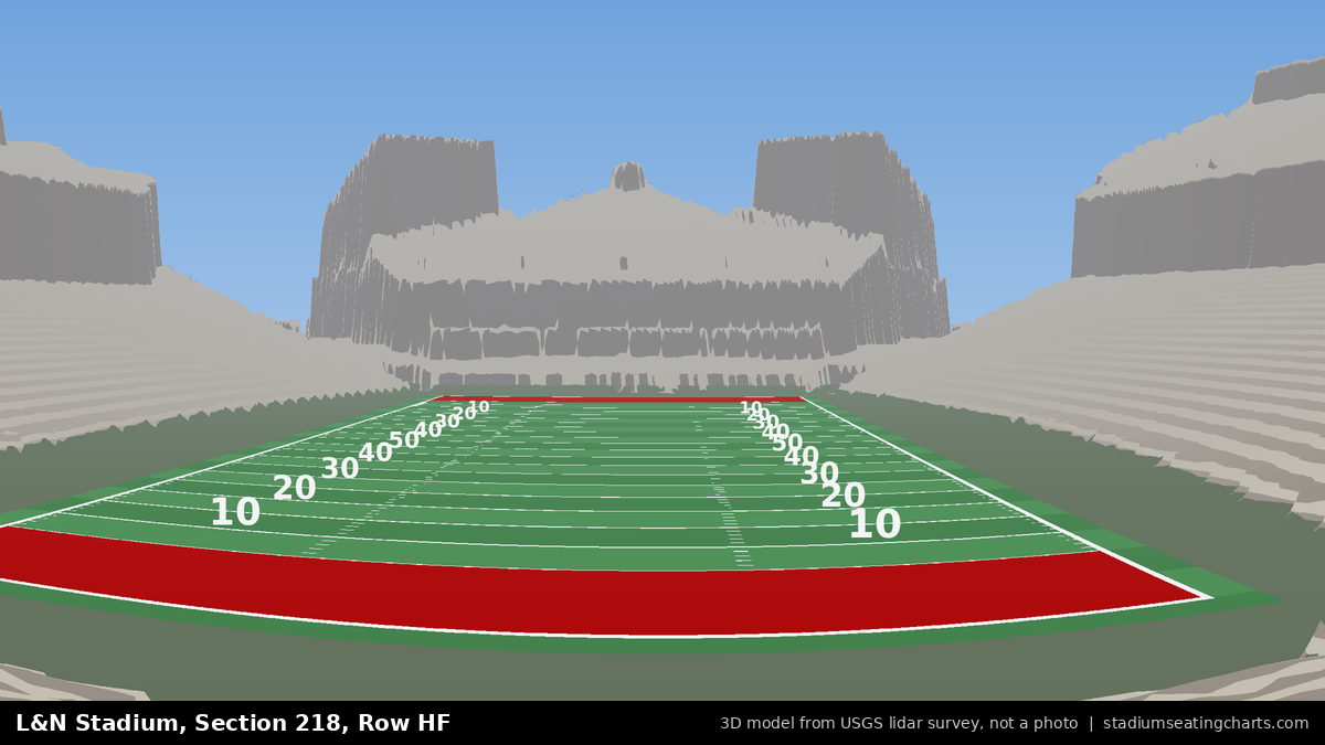 View from L&N Stadium Section 218, Row HF, looking toward the field
