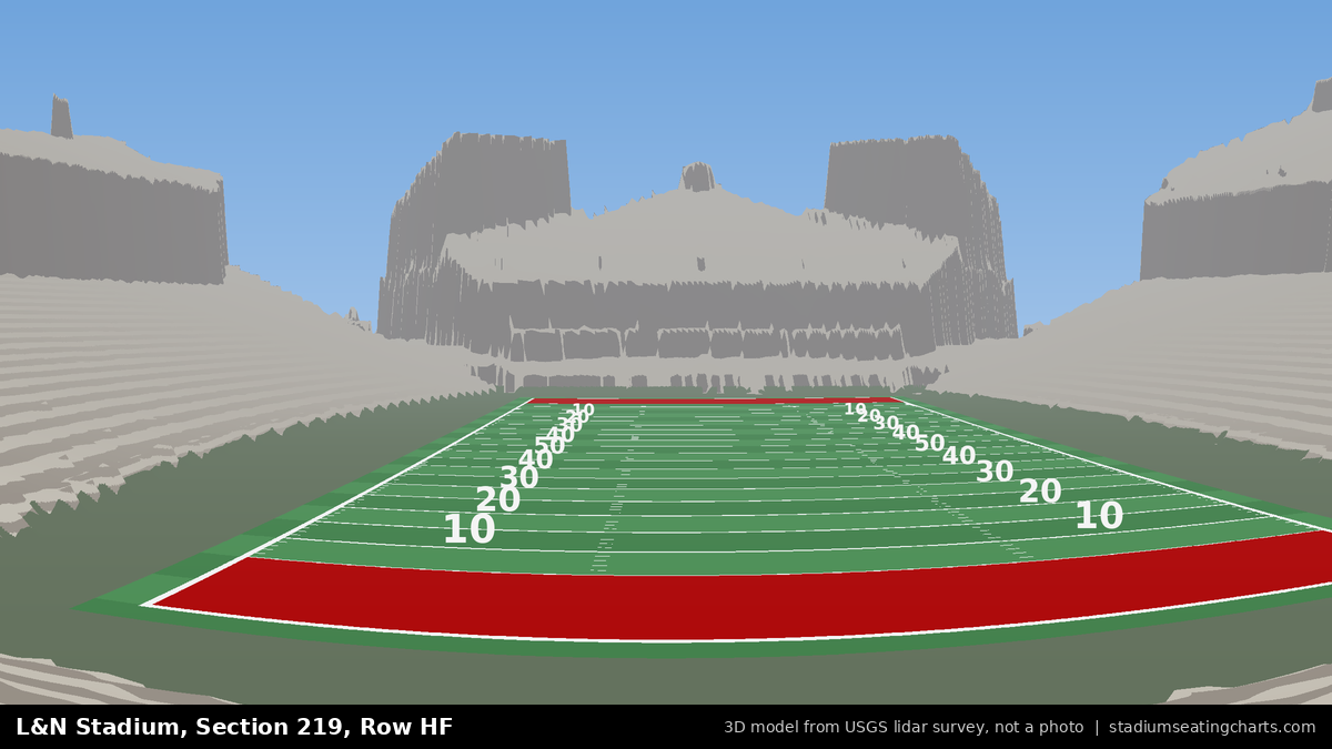 View from L&N Stadium Section 219, Row HF, looking toward the field