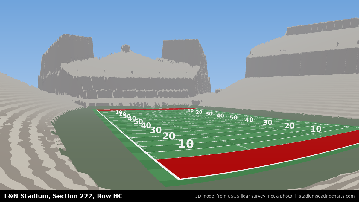 View from L&N Stadium Section 222, Row HC, looking toward the field