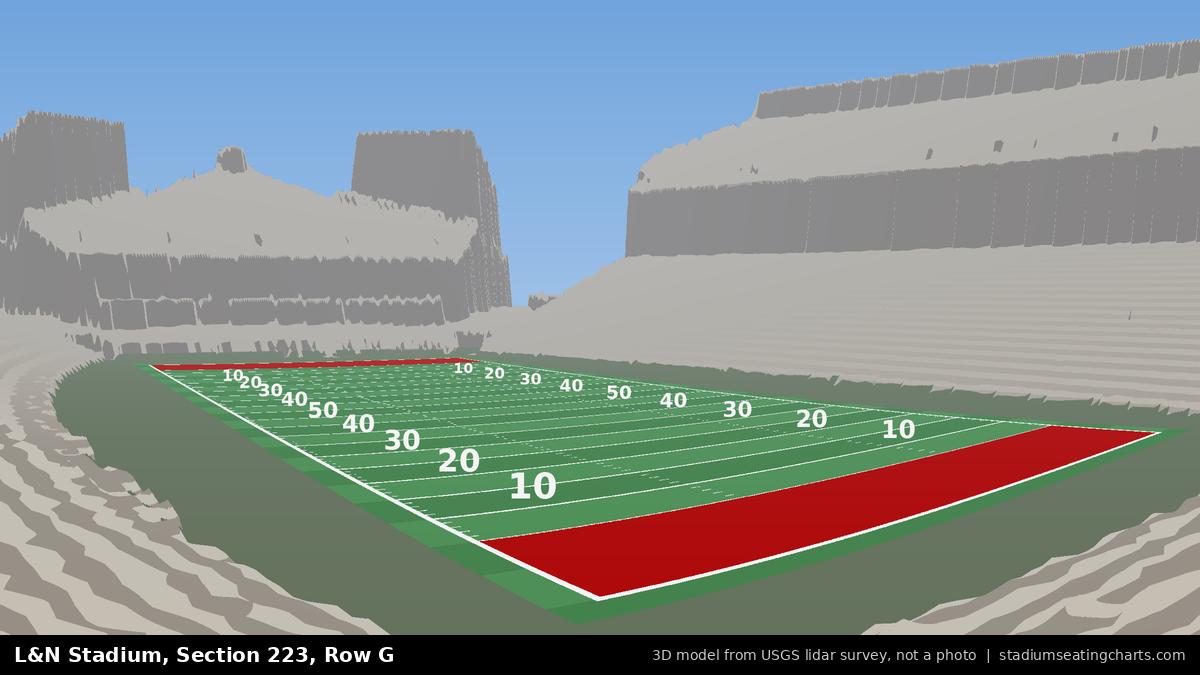 View from L&N Stadium Section 223, Row G, looking toward the field