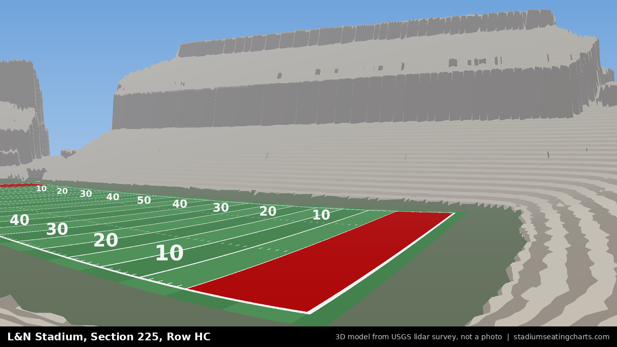 View from L&N Stadium Section 225, Row HC, looking toward the field