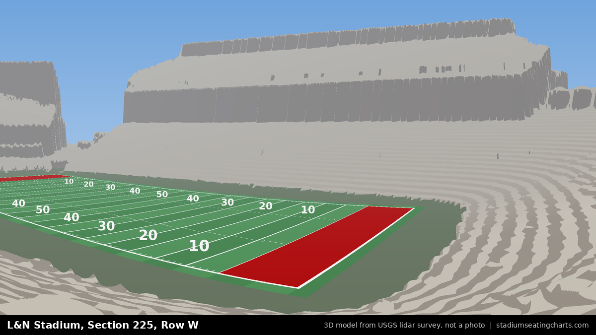 View from L&N Stadium Section 225, Row W, looking toward the field