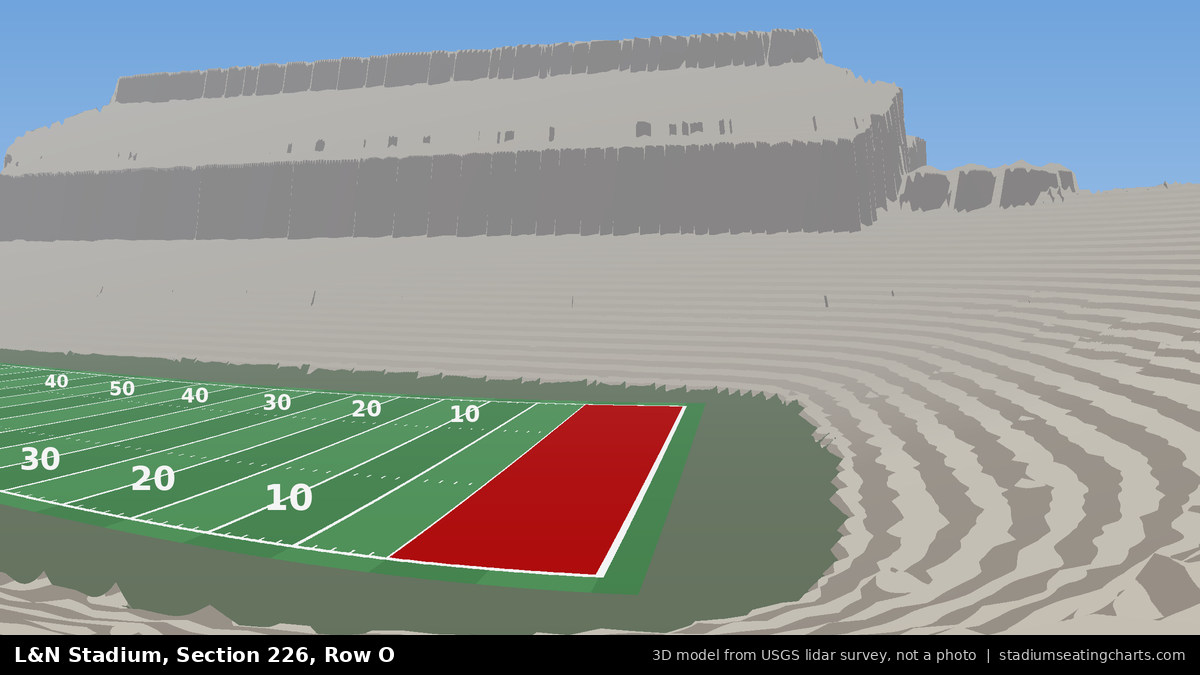 View from L&N Stadium Section 226, Row O, looking toward the field