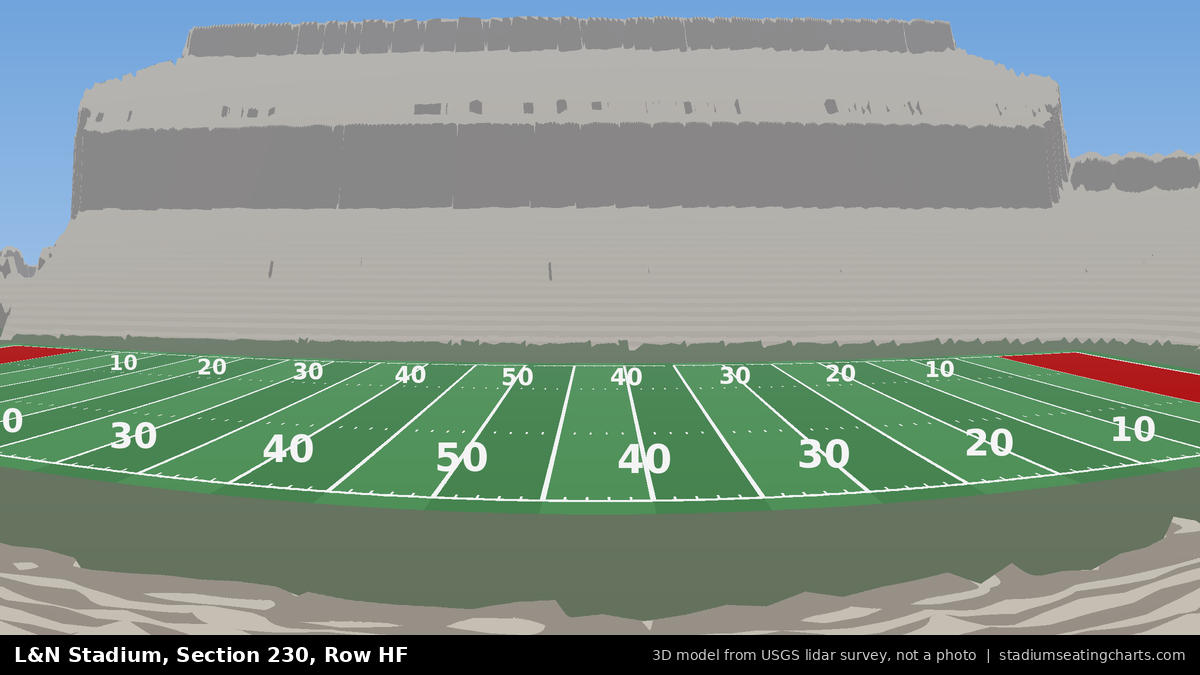 View from L&N Stadium Section 230, Row HF, looking toward the field