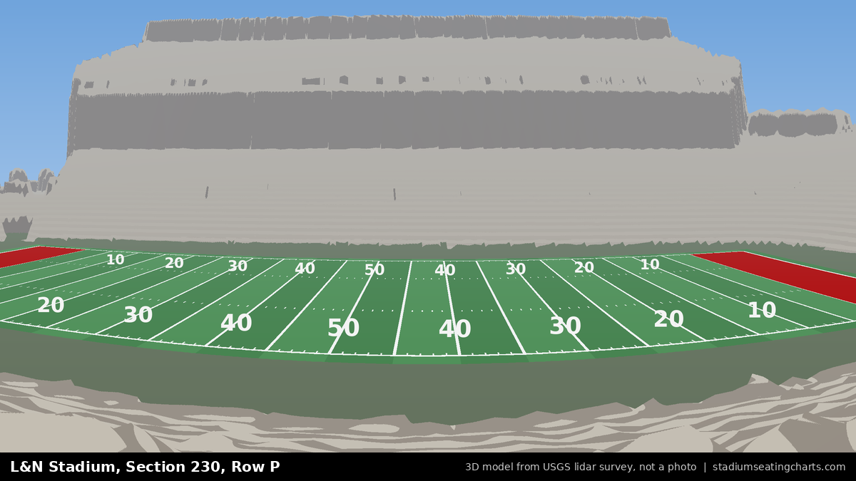 View from L&N Stadium Section 230, Row P, looking toward the field