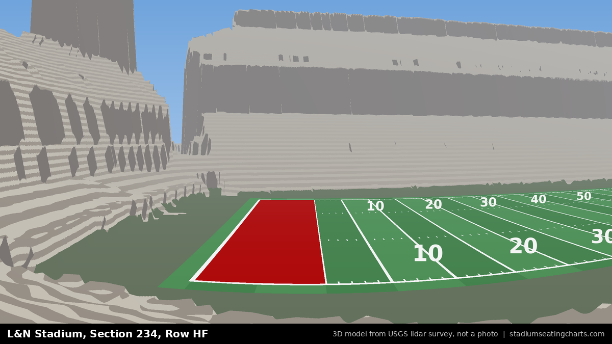 View from L&N Stadium Section 234, Row HF, looking toward the field
