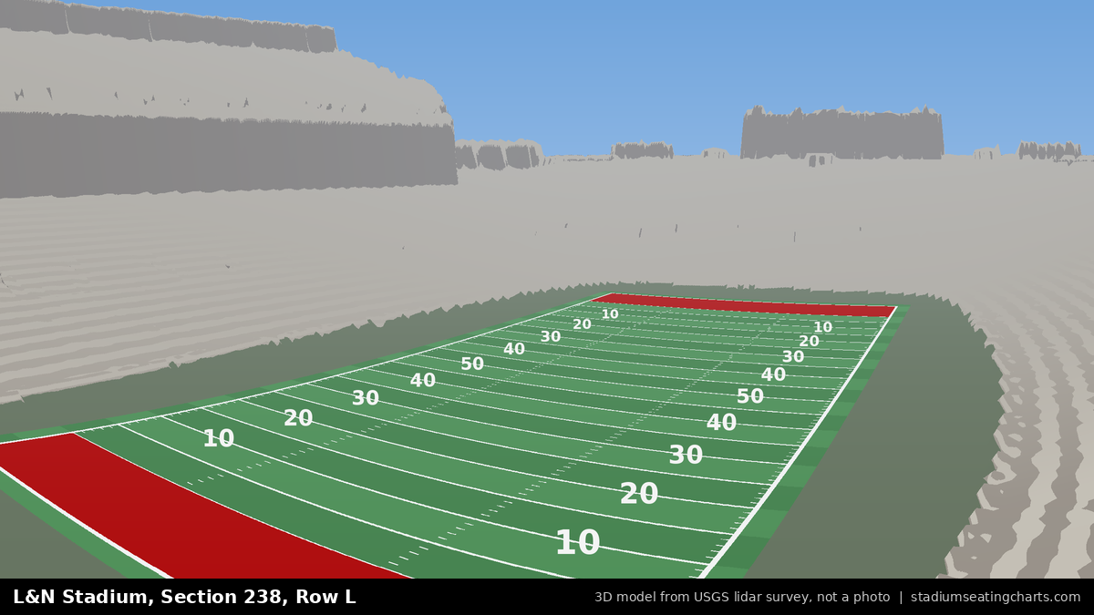 View from L&N Stadium Section 238, Row L, looking toward the field